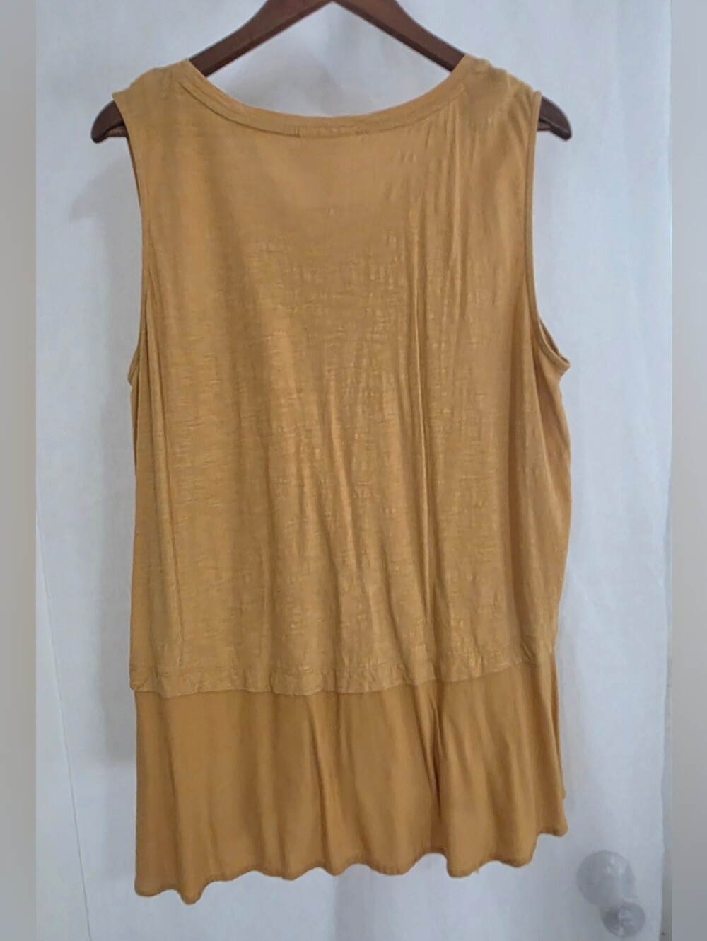 Style & Co. Layered Sleeveless Tunic Tank in Mustard - Picture 2 of 5